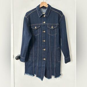 MO&CO LONG DARK DENIM JACKET SIZE S